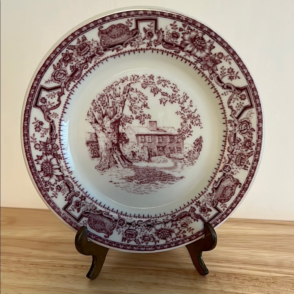 Vintage Walker China Transferware Mulberry Plate